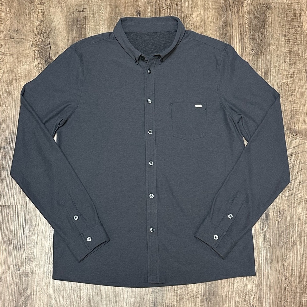 Vuori Men's Casual Button Down Shirt - Dark Gray
